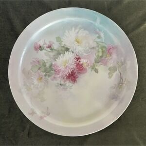 T & V Limoges France Hand Painted Floral Plate‎ 11in. Collector Decor